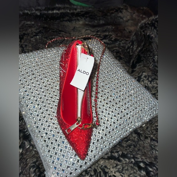 RARE NWT ALDO Tessyrazzle High Heel Rhinestone Crossbody Purse Shoulder Bag. - Picture 7 of 13